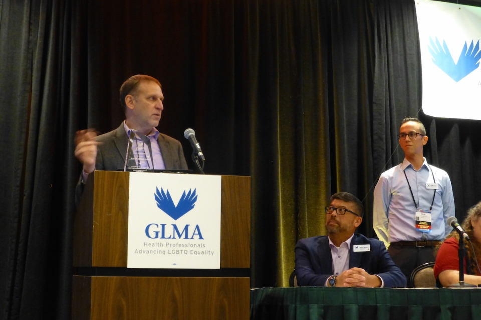Stephen Forssell, founding director of the LGBT Health Policy and Practice Program, speaks at the GLMA Annual Conference 